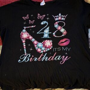 Black Graphic Birthday Tee